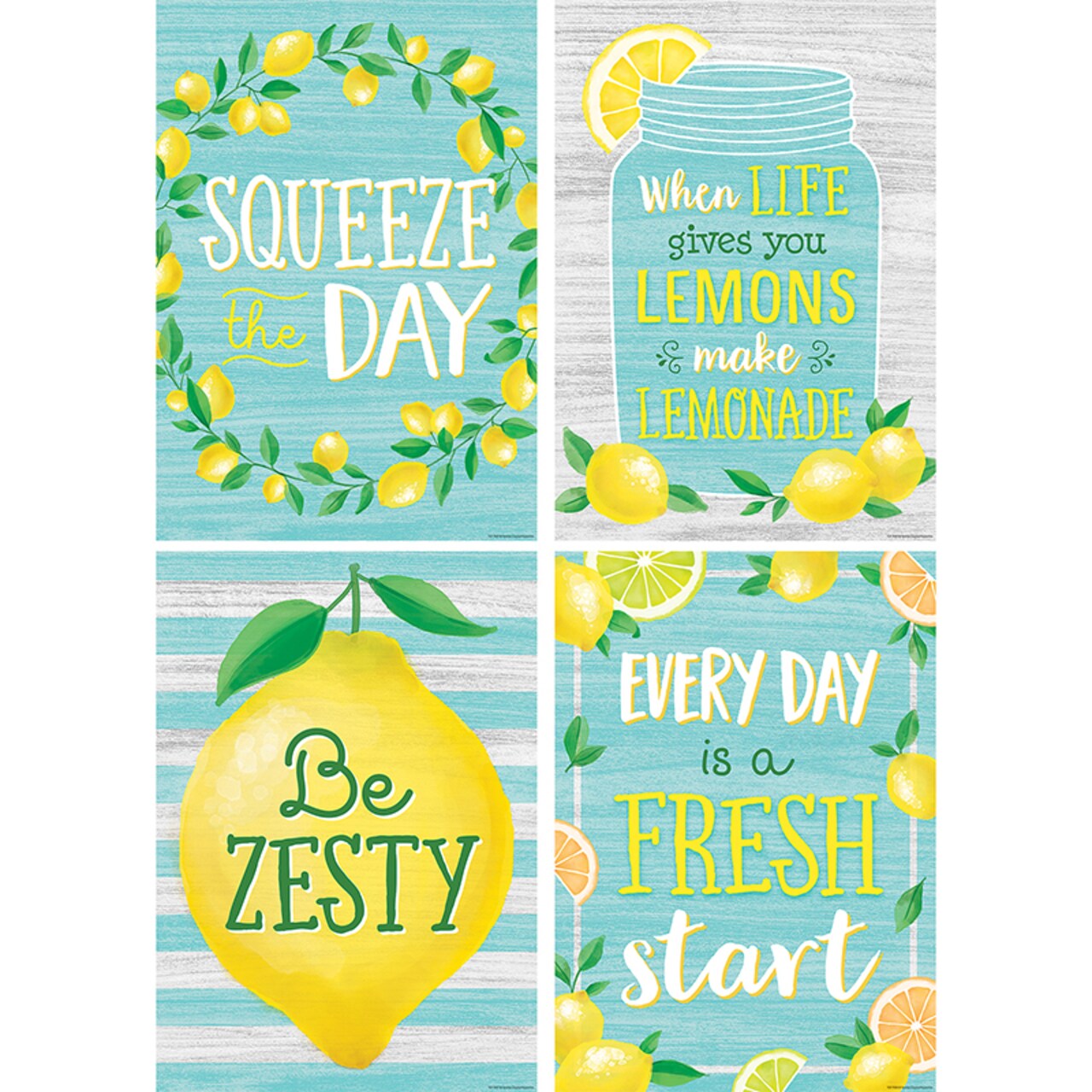 Lemon Zest Posters, 13-3/8&#x22; x 19&#x22;, Set of 4